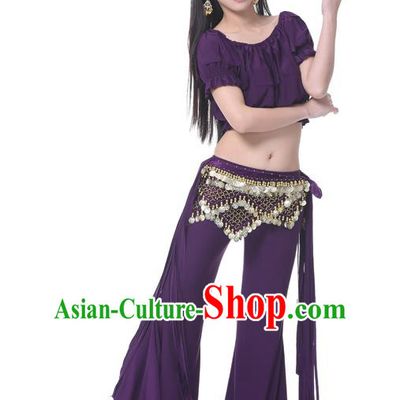 Indian Belly Dance Purple Uniform India Raks Sharki Dress Oriental Dance Rosy Clothing for Women