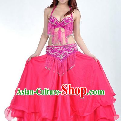 Indian Belly Dance Rosy Costume India Raks Sharki Dress Oriental Dance Clothing for Women