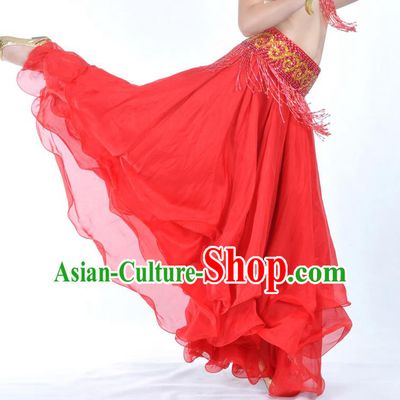 Asian Indian Belly Dance Costume Stage Performance Red Expansion Skirt, India Raks Sharki Dress for Women