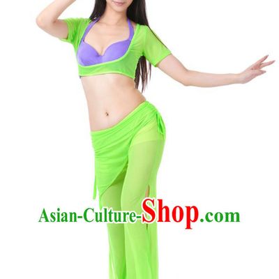 Asian Indian Belly Dance Green Uniform India Raks Sharki Dress Oriental Dance Clothing for Women