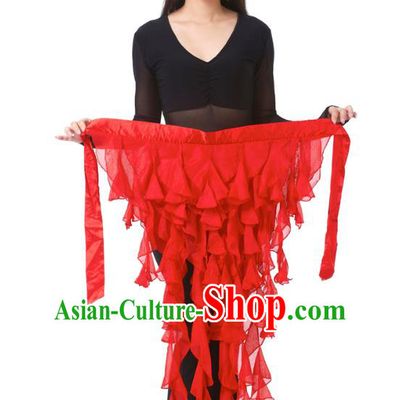 Indian Traditional Belly Dance Belts Red Hip Scarf Waistband India Raks Sharki Waist Accessories for Women
