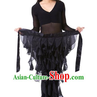 Indian Traditional Belly Dance Belts Black Hip Scarf Waistband India Raks Sharki Waist Accessories for Women