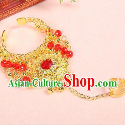 Top Belly Dance Accessories Red Crystal Bracelets for Women