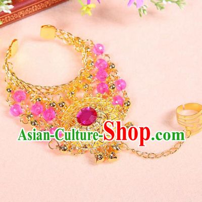 Top Belly Dance Accessories Pink Crystal Bracelets for Women