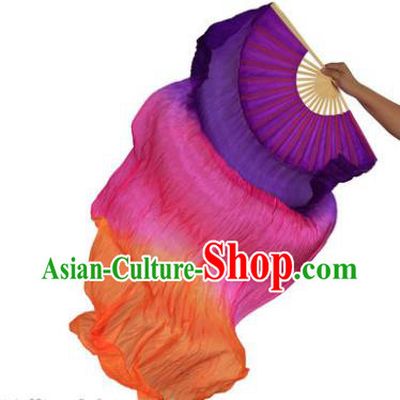 China Folk Dance Three-colour Folding Fans Yanko Dance Silk Fans for for Women