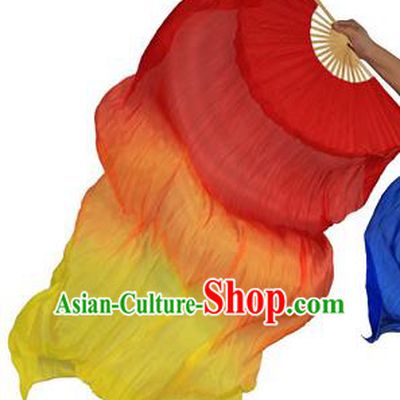 China Folk Dance Three-colour Folding Fans Yanko Dance Red Silk Fans for for Women