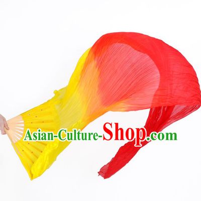 China Folk Dance Folding Fans Yanko Dance Gradient Silk Fans for Women