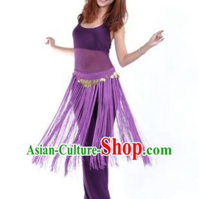Indian Belly Dance Yoga Purple Suits, India Raks Sharki Dance Clothing for Women