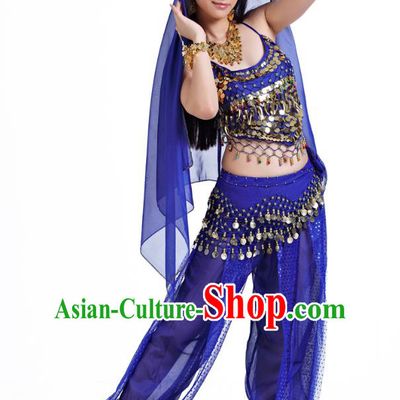 Indian Belly Dance Costume Bollywood Oriental Dance Royalblue Clothing for Women