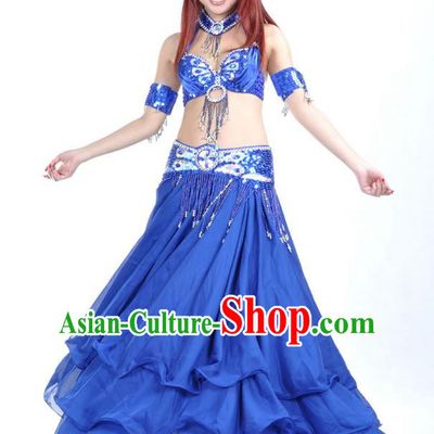 Indian Bollywood Belly Dance Royalblue Dress Clothing Asian India Oriental Dance Costume for Women