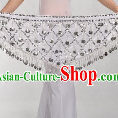 Indian Belly Dance White Belts Waistband India Raks Sharki Waist Accessories for Women