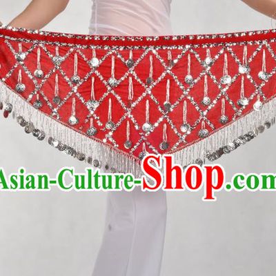 Indian Belly Dance Red Belts Waistband India Raks Sharki Waist Accessories for Women