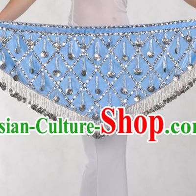 Indian Belly Dance Blue Belts Waistband India Raks Sharki Waist Accessories for Women