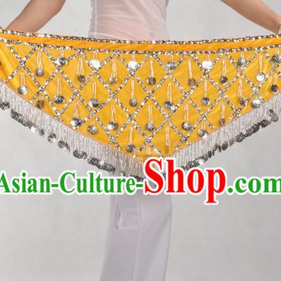 Indian Belly Dance Yellow Belts Waistband India Raks Sharki Waist Accessories for Women
