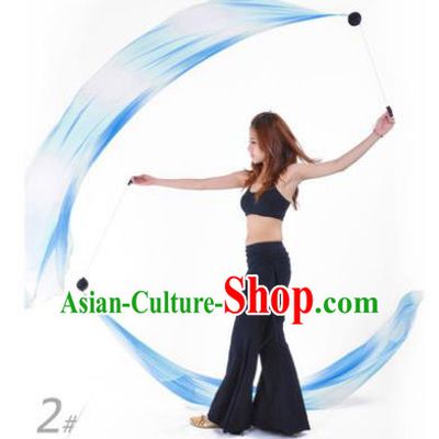 Indian Belly Dance Props India Raks Sharki Accessories Gradient Blue Ribbons for Women