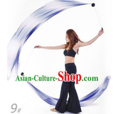 Indian Belly Dance Props India Raks Sharki Accessories Gradient Blue Ribbons for Women