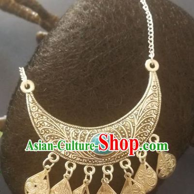 Chinese Handmade Classical Hair Accessories Ancient Palace Lady Frontlet Tassel Hairpins for Women