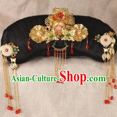 Chinese Handmade Classical Qing Dynasty Hair Accessories Ancient Manchu Princess Headwear Hairpins for Women