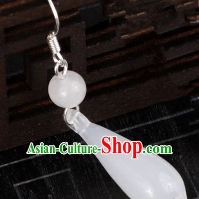 Chinese Handmade Classical Jade Earrings Accessories Ancient Princess Eardrop for Women