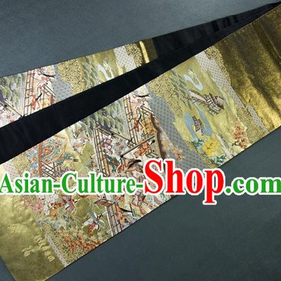 Asian Japanese Traditional Japan Kimono Brocade Belts Embroidered Waistband for Women