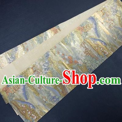 Asian Japanese Traditional Japan Kimono Belts Embroidered Brocade Waistband for Women