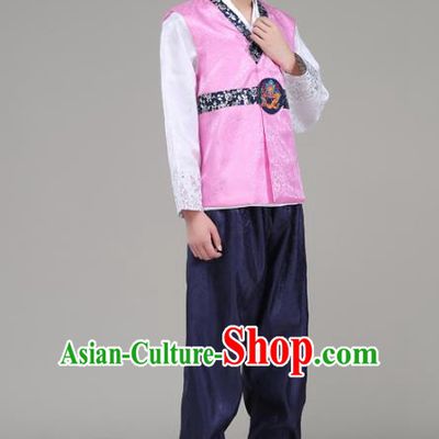 Asian Korean Court Dance Costumes Traditional Korean Hanbok Wedding Bridegroom Clothing for Men