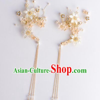 Handmade Classical Wedding Accessories Bride Tassel Earrings Headwear for Women