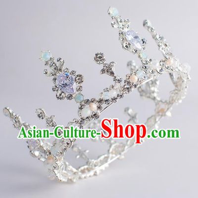 Handmade Classical Wedding Hair Accessories Bride Baroque Crystal Royal Crown Hair Coronet for Women