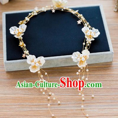 Handmade Classical Wedding Hair Accessories Bride Shell Flowers Hair Clasp Headband for Women