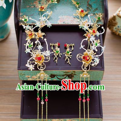 Chinese Handmade Classical Wedding Hair Accessories Ancient Hair Clasp Hairpins Headdress for Women
