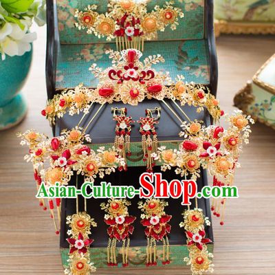 Chinese Handmade Classical Wedding Hair Accessories Ancient Phoenix Coronet Hairpins Headdress for Women