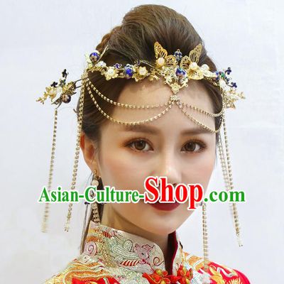 Chinese Handmade Classical Hair Accessories Ancient Palace Hairpins Butterfly Hair Clasp Complete Set for Women
