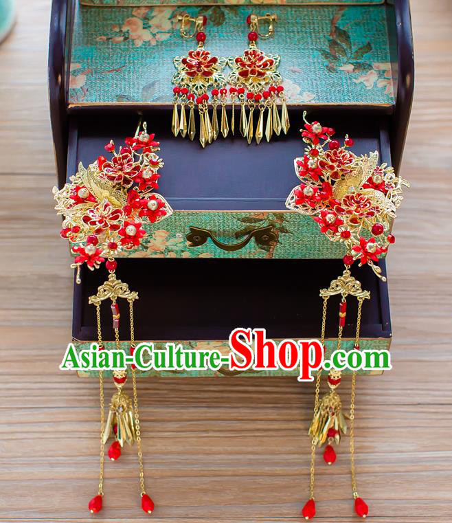 Chinese Hair Jewelry Accessories Xiuhe Suit Hairpins Headwear Headdress Hair Crown for Women