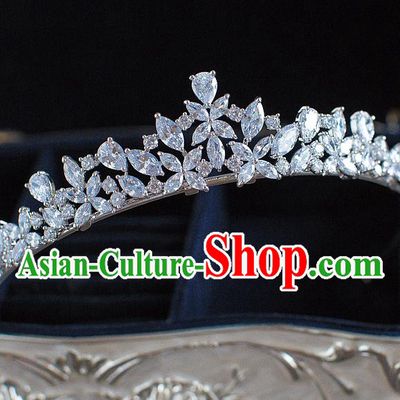 Handmade Classical Hair Accessories Bride Baroque Crystal Royal Crown Coronet Headwear for Women