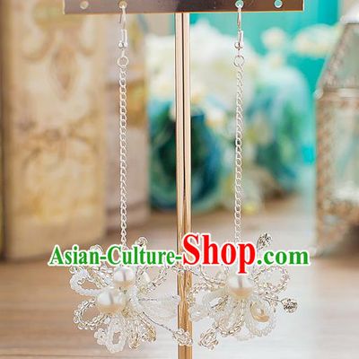 Handmade Classical Wedding Accessories Tassel Eardrop Bride Pearls Earrings for Women