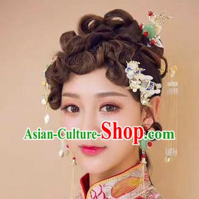 Chinese Handmade Classical Hair Accessories Ancient Palace Tassel Hairpins Step Shake Complete Set for Women