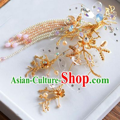 Handmade Classical Wedding Hair Accessories Bride Butterfly Hair Stick Headwear for Women
