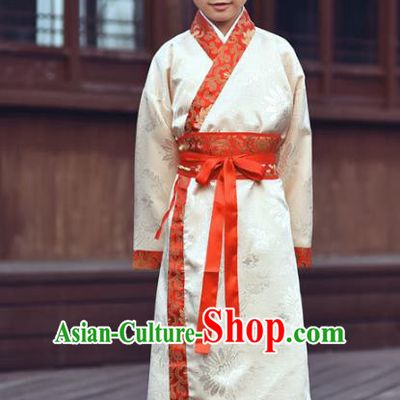 Traditional China Han Dynasty Minister Costume, Chinese Ancient Chancellor Hanfu Robe Clothing for Kids