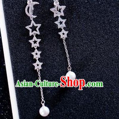 Handmade Classical Wedding Accessories Baroque Crystal Tassel Earrings for Women