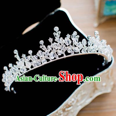 Handmade Classical Hair Accessories Baroque Bride Zircon Royal Crown Headwear for Women
