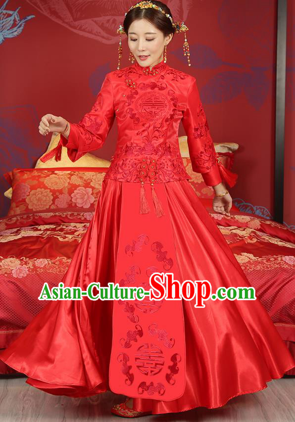 Traditional Chinese Wedding Costumes Traditional Xiuhe Suits Ancient Chinese bridal Full Dress Traditional Chinese Wedding Costumes Traditional Xiuhe Suits Ancient Chinese bridal Full Dress