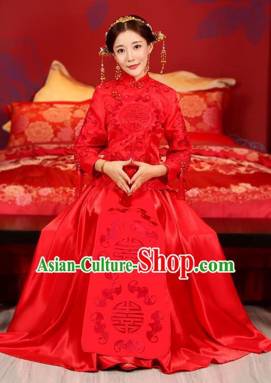 Traditional Chinese Wedding Costumes Traditional Xiuhe Suits Ancient Chinese bridal Full Dress Traditional Chinese Wedding Costumes Traditional Xiuhe Suits Ancient Chinese bridal Full Dress
