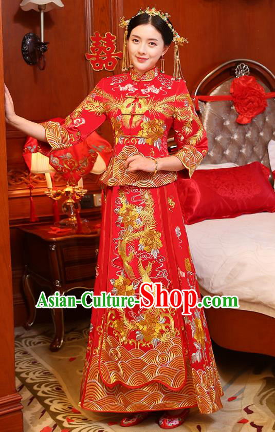 Traditional Chinese Wedding Costumes Traditional Xiuhe Suits Ancient Chinese bridal Full Dress Traditional Chinese Wedding Costumes Traditional Xiuhe Suits Ancient Chinese bridal Full Dress