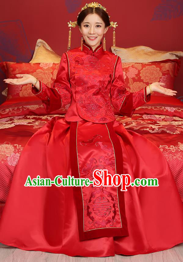 Traditional Chinese Wedding Costumes Traditional Xiuhe Suits Ancient Chinese bridal Full Dress Traditional Chinese Wedding Costumes Traditional Xiuhe Suits Ancient Chinese bridal Full Dress