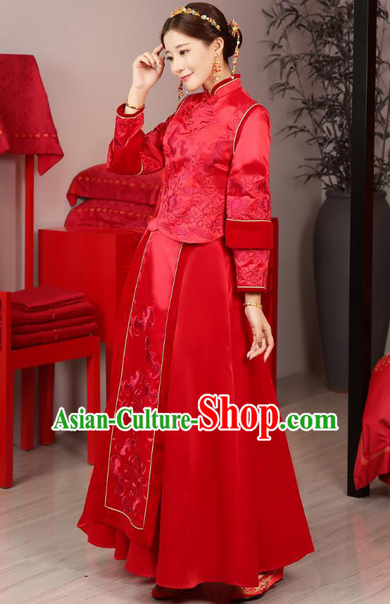 Traditional Chinese Wedding Costumes Traditional Xiuhe Suits Ancient Chinese bridal Full Dress Traditional Chinese Wedding Costumes Traditional Xiuhe Suits Ancient Chinese bridal Full Dress