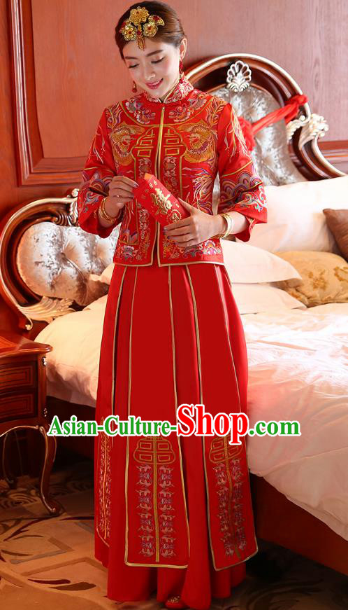 Traditional Chinese Wedding Costumes Traditional Xiuhe Suits Ancient Chinese bridal Full Dress Traditional Chinese Wedding Costumes Traditional Xiuhe Suits Ancient Chinese bridal Full Dress