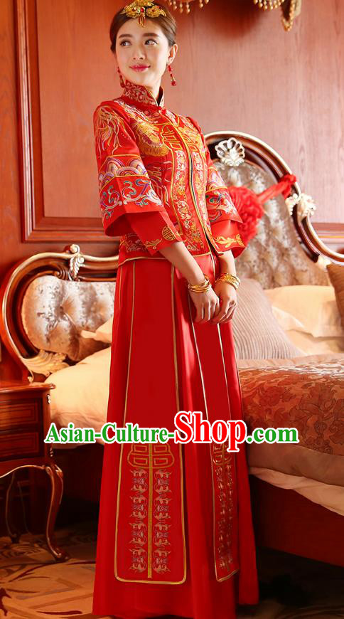 Traditional Chinese Wedding Costumes Traditional Xiuhe Suits Ancient Chinese bridal Full Dress Traditional Chinese Wedding Costumes Traditional Xiuhe Suits Ancient Chinese bridal Full Dress