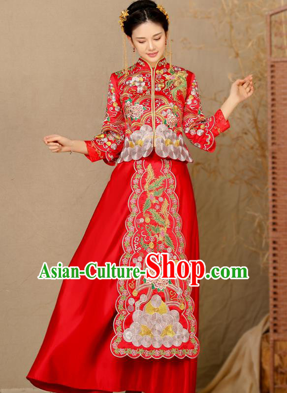 Traditional Chinese Wedding Costumes Traditional Xiuhe Suits Ancient Chinese bridal Full Dress Traditional Chinese Wedding Costumes Traditional Xiuhe Suits Ancient Chinese bridal Full Dress
