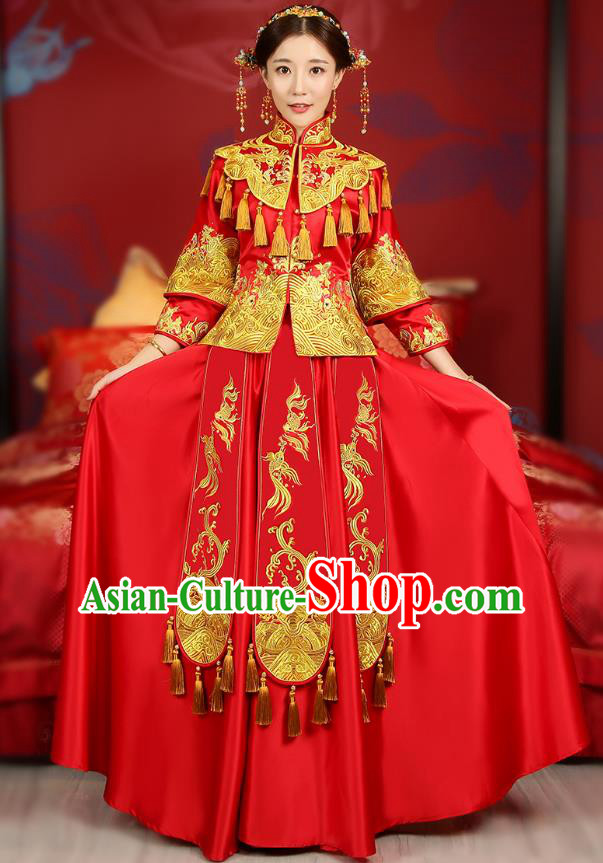 Traditional Chinese Wedding Costumes Traditional Xiuhe Suits Ancient Chinese bridal Full Dress Traditional Chinese Wedding Costumes Traditional Xiuhe Suits Ancient Chinese bridal Full Dress