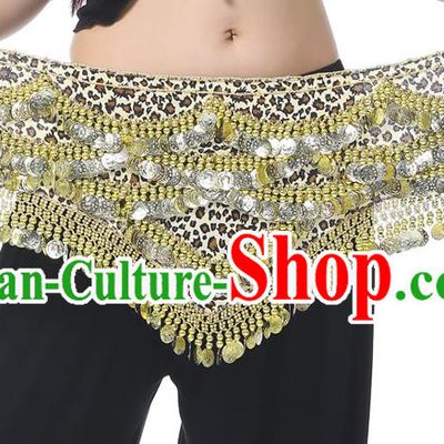 Indian Belly Dance Leopard Waistband India Raks Sharki Paillette Belts Waist Accessories for Women